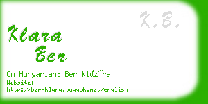 klara ber business card